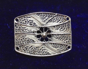 Vintage Silver Filigree Brooch