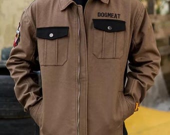 Fallout Dogmeat Tracker Canvas Jacket – Post-Apocalyptic Wasteland Survivor Coat for Cosplay & Everyday Wear