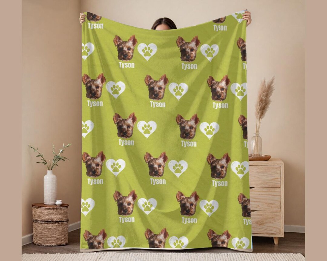 Personalized Pet Blanket Using Pet Photo, Name Custom Dog or Cat ...