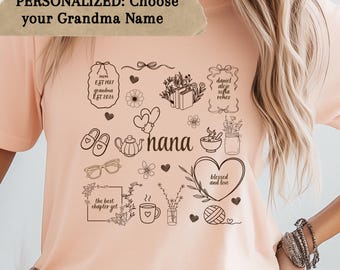 Personalized Grandma Shirt, Custom Gigi Nana Mimi Grammy Tee, Promoted to Grandma 2026, Aesthetic Minimalist Grandma Gift, Gift for Grandma