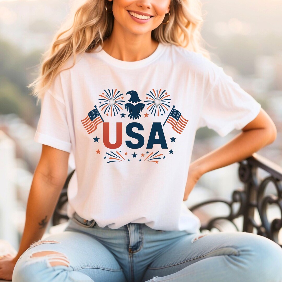USA Eagle Shirt, Patriotic Eagle 4th of July T Shirt, Independence Day ...