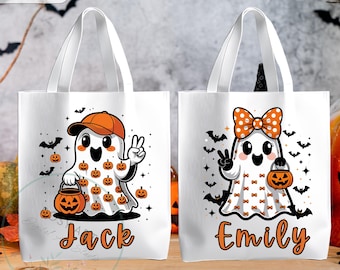 Fantôme d'Halloween personnalisé PNG, PNG mignon saison fantasmagorique, garçon fille fantôme PNG, citrouille Png, sublimation de chemise Halloween, nom d'enfant png