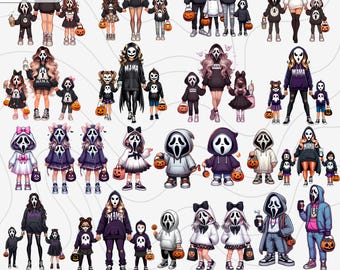 Horror Halloween MAMA Family PNG Bundle, Scary Killer Mama PNG, Halloween Sublimation Clipart, Spooky Mom Shirt Design Digital Download