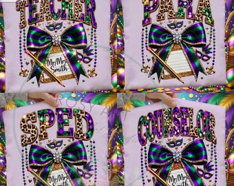Professeur de mardi gras personnalisé PNG | Dessin au crayon Coquette Krewe | Mardi gras léopard PNG | Festival Fleur de Lis Louisiane | Téléchargement numérique
