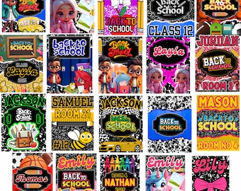 Editable Composition Notebook Covers Canva Templates, Back to School customizable Notebook Girls & boys Printable Designs, cute book Covers
