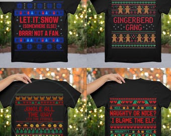 Funny Christmas Ugly Sweater PNG Bundle, Digital Christmas Shirt Designs, Retro Holiday PNG, Ugly Sweater Template, Sublimation Download