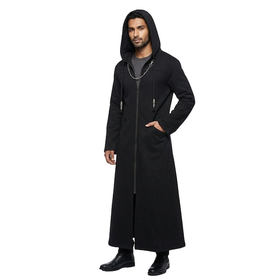 Organization XIII Cloak Hoodie Coat, Kingdom Hearts Inspired Black