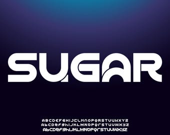 Modern geometric sans serif futuristic font alphabet vector