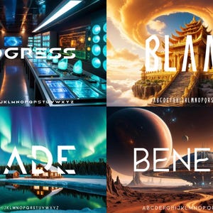 12 Modern Futuristic Fonts Bundle, Creative Fonts, Modern Fonts, Procreate Fonts, Branding Fonts, Futuristic Fonts, Digital Fonts