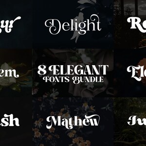 8 Unique & Branding Elegant Font Bundle - Luxury Elegant Beauty Font, Spring Font, Cricut, Wedding Font, Canva, Serif Font, Logo Fonts