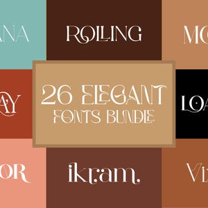 Elegant Font Bundle - Font Bundle, Elegant Font, Luxury Font, Logo Font, Wedding Font, Canva Font