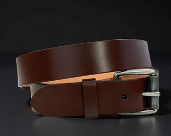 Western Full Grain Genuine Cowhide Leather Belt Men's Tooled Rodeo Belt with Cowboy Buckle Handmade Belt 1 1/2" Snap-On Belt With Buckle