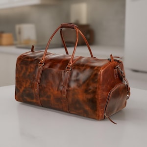 Leather Weekender Bag, Leather Duffle Bag, Large Travel Bag, Personalized Outdoor Bag, Holiday Bag, Groomsmen Gift Bag, Leather Gym Bag