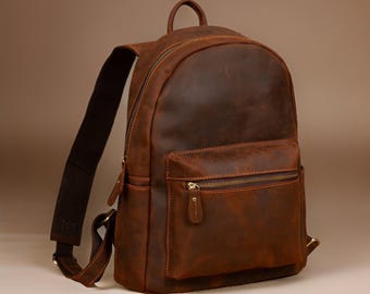 City Backpack, Leather Backpack, Laptop Backpack, Leather Rucksack, Backpack for Woman/Man, Unisex Leather Bag, Large Backpack, Gift