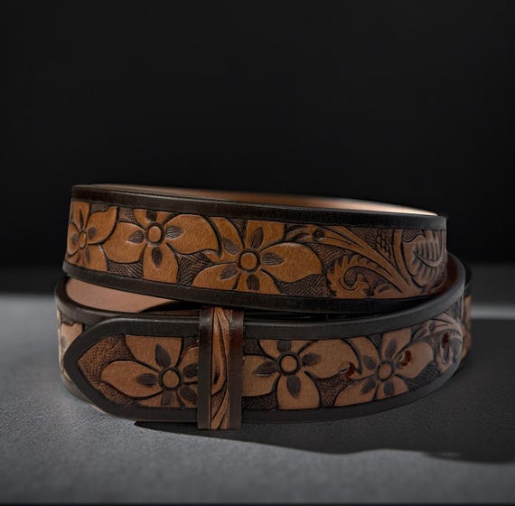 Genuine Leather Western Carved Embossed Tooled Cowboy  display picture 1