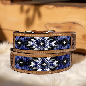 Personalized Western Leather Dog Cat Collar Carved Tooled Hand Crafted Padded Genuine Leather Custom Dog Collar