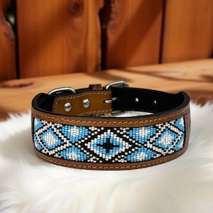 Personalized Western Leather Dog Cat Collar Carved Tooled Hand Crafted Padded Genuine Leather Custom Dog Collar