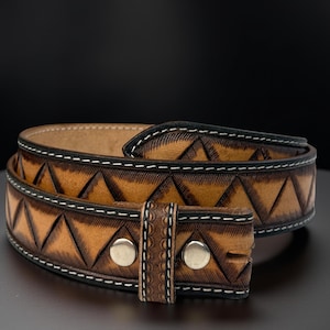 Full Grain Rodeo Genuine Leather Belt Tooled Embossed Handcrafted Western Cowgirl Cowboy Belt Hand Tooled Belt Strap