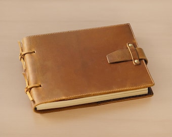 Personalized Hand Crafted Top Grain Leather Travel Journal and Organizer, Customized Sketchbook Cover, Writing Journal with Leather Cover