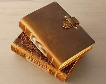 Personalized Vintage Leather Journal, Leather Notebook, Writing Journal, Travel Book, Engraved Gift for Women Men, Birthday Gifts