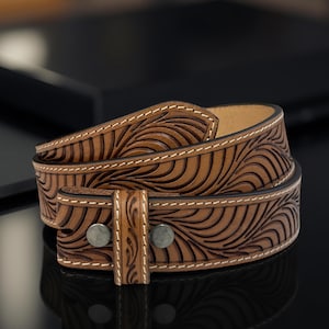 100% Full Grain Cowhide Interchangeable Replacement Leather Belt Strap - 1.5 inch wide