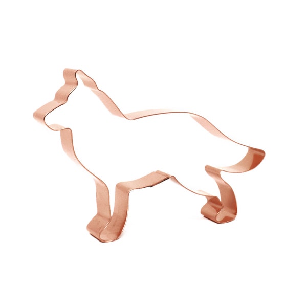 No. 1 German Shepherd Dog Breed Cookie Cutter 5.5 X 3.75 inches- Handcrafted Copper Cookie Cutter by The Fussy Pup