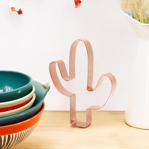 5.25&quot; Cactus Cookie Cutter 5.25 x 4.25 inches - Handcrafted Copper by The Fussy Pup