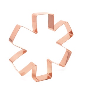 4.5 inch Star of Life Symbol Copper Cookie Cutter - Handcrafted by The Fussy Pup