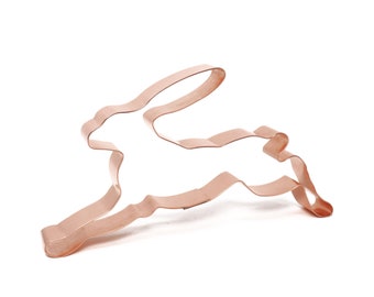 Running Hare Cookie Cutter 6.15 X 3 inches - Handcrafted Copper Cookie Cutter by The Fussy Pup