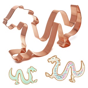 Handcrafted Copper Chinese Dragon Cookie Cutter (5.75 X 3.5 inches)
