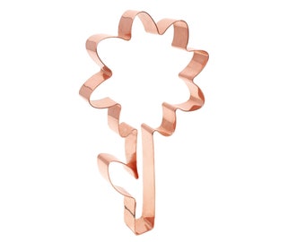 Sunflower with Stem Copper Flower Cookie Cutter ~ Handcrafted by The Fussy Pup