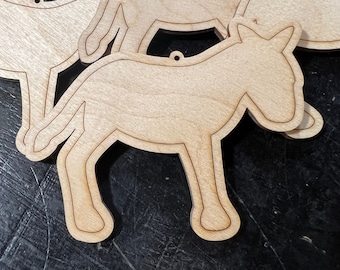 Donkey Farm Animal - DIY Paint your own Unfinished Wood Christmas Ornaments / Signs - Made in USA - Laser Cut - Many Sizes Available