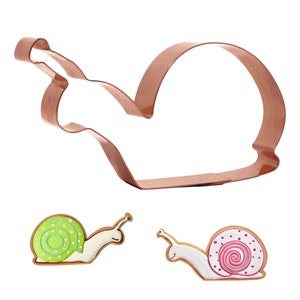 5 X 2.5 inch Garden Snail Cookie Cutter, Handcrafted Copper by The Fussy Pup