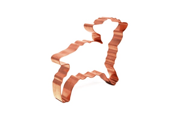 Mary's Larger Leaping Lamb Cookie Cutter 4.75 x 4 inches - Handcrafted Copper Cookie Cutter by The Fussy Pup