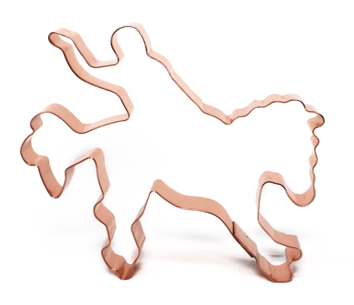 Bronco Horse Rider Copper Cookie Cutter Handcrafted by The Fussy Pup