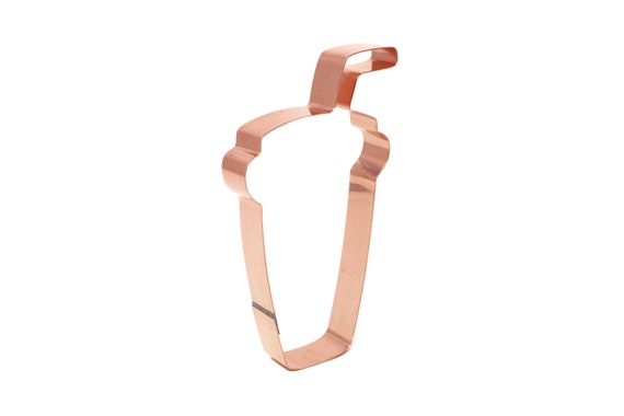 Medium Tumbler Cup with Straw and Lid~ Copper Cookie Cutter - Handcrafted by The Fussy Pup