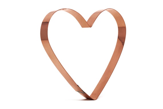 Simple Heart Cookie Cutter 5.5" or 1.25" Shapes - Handcrafted Copper Cookie Cutters by The Fussy Pup