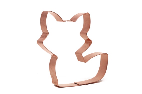 Cute Fox Animal Cookie Cutter 3.74 x 4 x 0.75 inches - Handcrafted Copper Cookie Cutter by The Fussy Pup