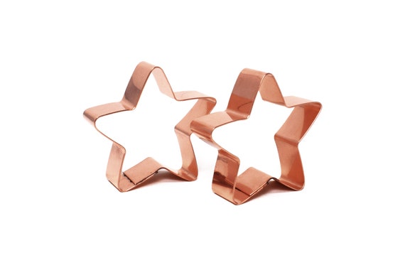 Pair of Little Patriotic Stars - Copper Cookie Cutter - Handcrafted by The Fussy Pup