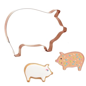Extra Large Pig Cookie Cutter: 7&quot; Copper Marranitos Cutter