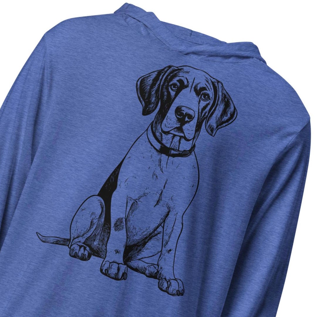 Sitting German Shorthaired Pointer Hoodie, Long-sleeve T-shirt for Dog ...