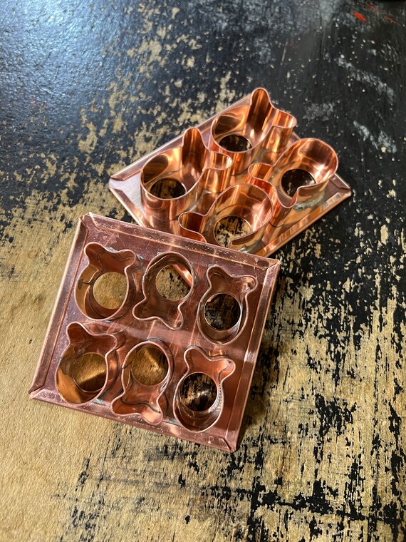 Multi-Cutter Mini Goldfish Cookie Cutter Cutout Stamp - choice of itty bitty 0.75" X 1  or tiny 1 X 1.5" goldfish - Handcrafted solid copper