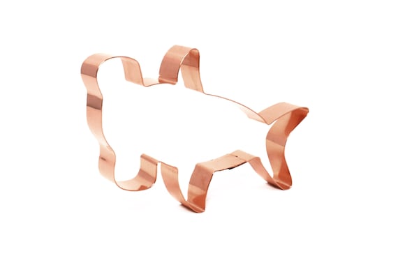 Cute Hammerhead Shark Cookie Cutter 5.75 x 3.75 x 0.75 inches - Handcrafted Copper Cookie Cutter by The Fussy Pup