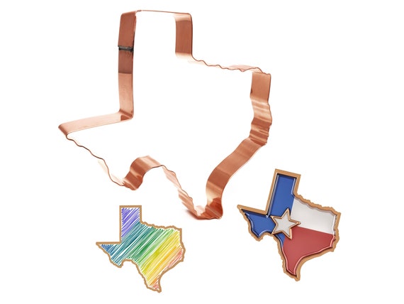 State of Texas Cookie Cutter 5.5 x 5.25 inches - Handcrafted Copper by The Fussy Pup