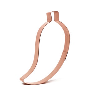 Handcrafted Copper Jalapeno Pepper Cookie Cutter (5 x 2.25 inches)