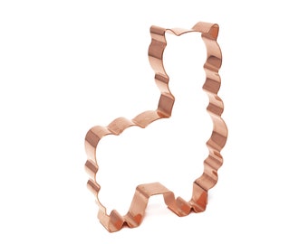Cortador de biscoitos em formato de lhama de cobre, cortador de biscoitos de animais, 11,4 x 8,9 cm, fabricado nos EUA