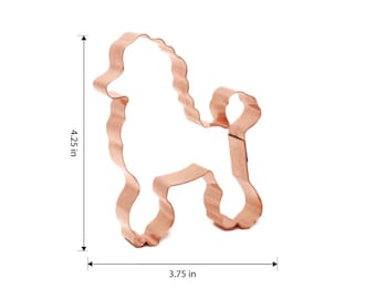 Copper Poodle Cookie Cutter - Dog Design (4.25 x 3.75 inches) - Made in USA