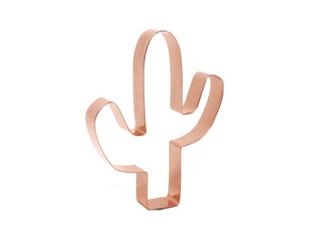 5.25" Cactus Cookie Cutter 5.25 x 4.25 inches - Handcrafted Copper Cookie Cutter by The Fussy Pup