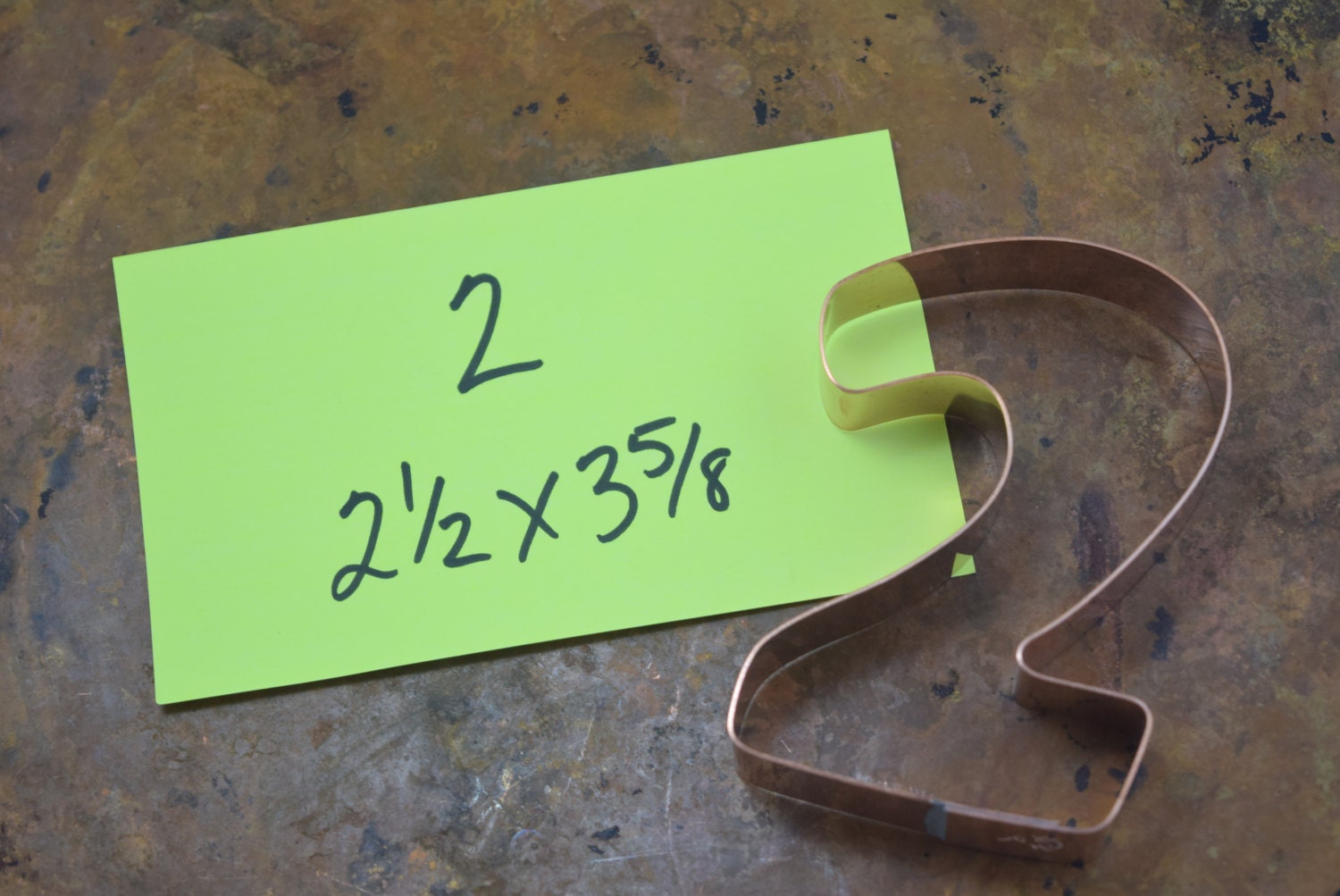 The Number 2 Copper Number Cookie Cutter Handcrafted by The Fussy Pup