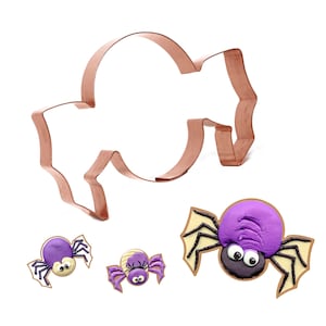 Chunky Spider Halloween Cookie Cutter, 5 x 3.25 inches, Handcrafted Copper by The Fussy Pup